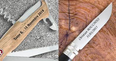 couteau gravé personnalisé