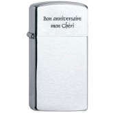 Zippo personnalisé Chrome Brushed Slim Zippo personnalisé Chrome Brushed Slim