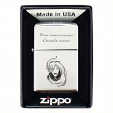 Zippo personnalisé Chrome High Polished Zippo personnalisé Chrome High Polished