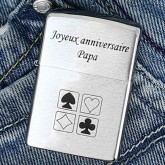 Zippo personnalisé Chrome Brushed Zippo personnalisé Chrome Brushed
