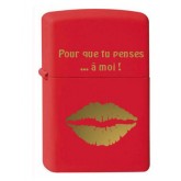 Zippo personnalisé Red matte Zippo personnalisé Red matte