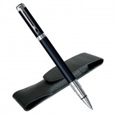 Stylo Roller Waterman Perspective Noir CT - étui cuir offert