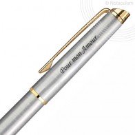 Stylo Roller personnalisé Waterman Hémisphère Acier Satiné GT 